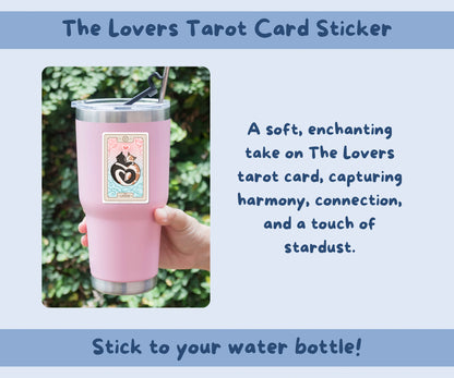 The Lovers Cat Tarot Card Sticker