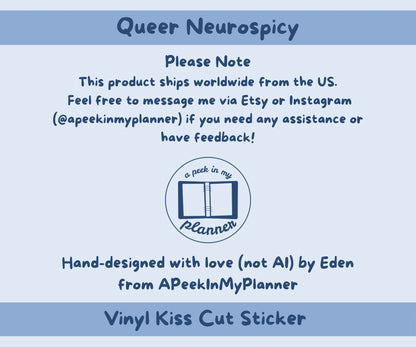 Neurospicy Queer Venn Diagram Sticker