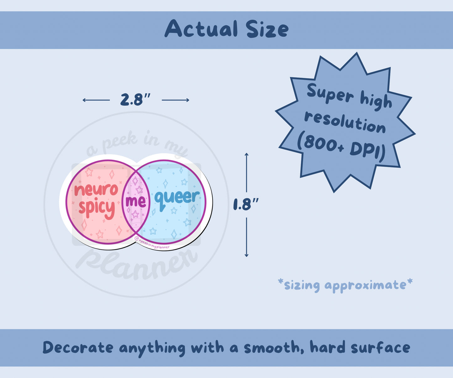 Neurospicy Queer Venn Diagram Sticker