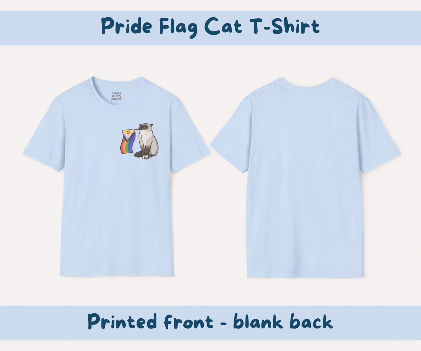 Pride Flag Cat T-Shirt | LGBTQIA+ Rainbow Progress Flag Grumpy Cat Tee