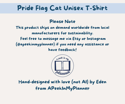 Pride Flag Cat T-Shirt | LGBTQIA+ Rainbow Progress Flag Grumpy Cat Tee