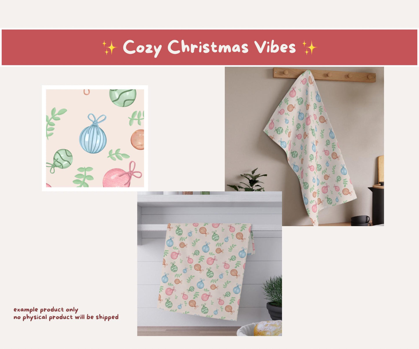 Glass Ornament Seamless Pattern | Evergreen Baubles