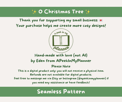 O Christmas Tree Seamless Pattern | Festive Evergreen Trees