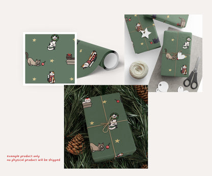Festive Felines Seamless Pattern Bundle | 24 Patterns | Christmas Cats