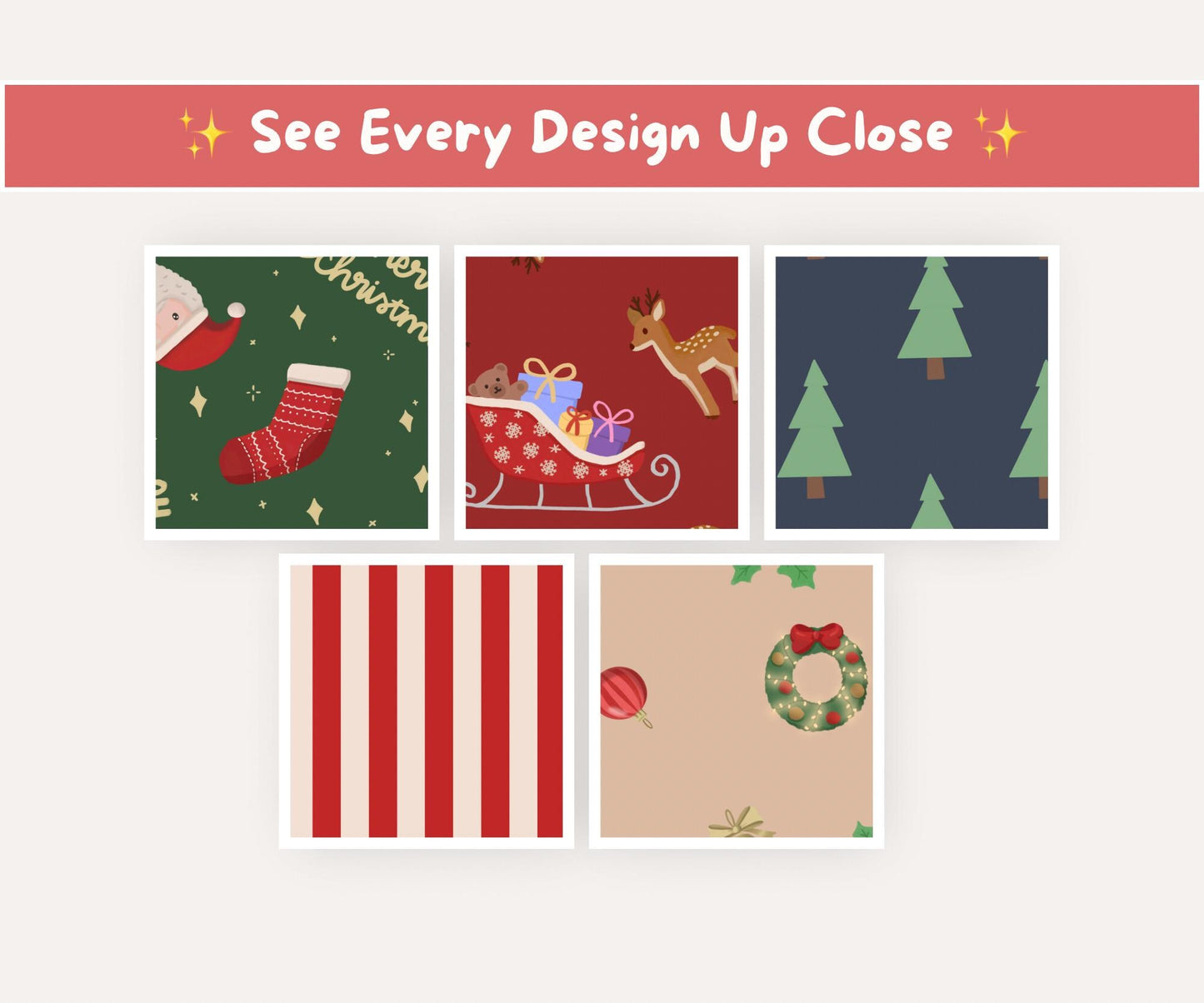 Traditional Christmas Seamless Pattern Bundle | 10 Festive Digital Papers