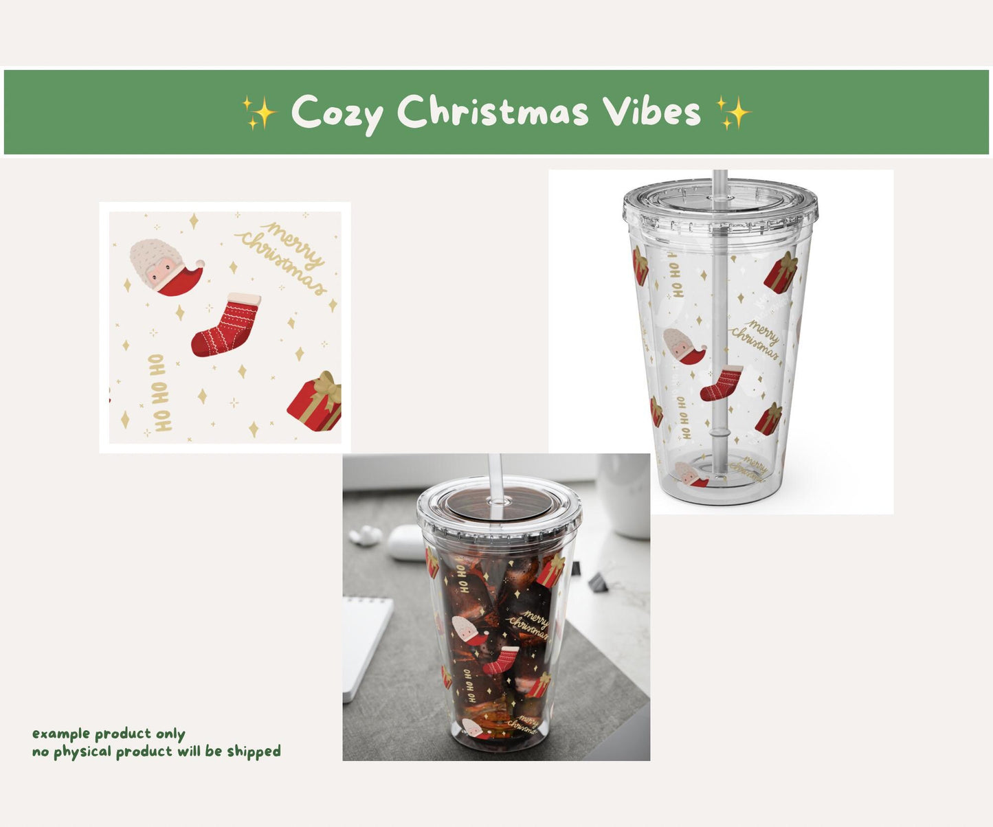 Santa’s Workshop Seamless Pattern | Santa, Stockings & Gifts