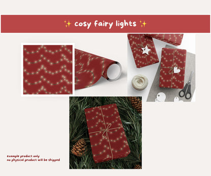 Twinkling Christmas Lights Seamless Pattern | Cozy Fairy Lights