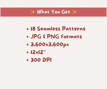 Christmas Florals Seamless Pattern Bundle | 18 Festive Digital Papers