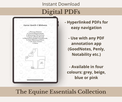 Horse Health Tracker Bundle | Equine Wellness Charts