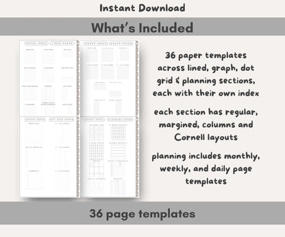 Minimalist Digital Notebook | Hyperlinked PDF