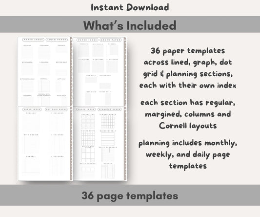 Minimalist Digital Notebook | Hyperlinked PDF