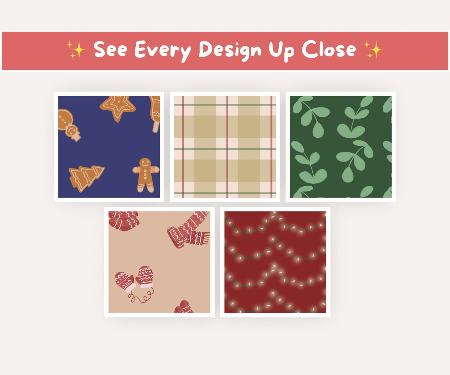 Traditional Christmas Seamless Pattern Bundle | 10 Festive Digital Papers