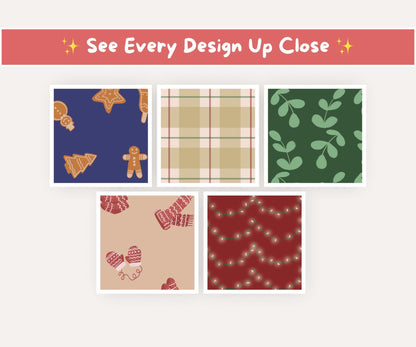 Traditional Christmas Seamless Pattern Bundle | 10 Festive Digital Papers