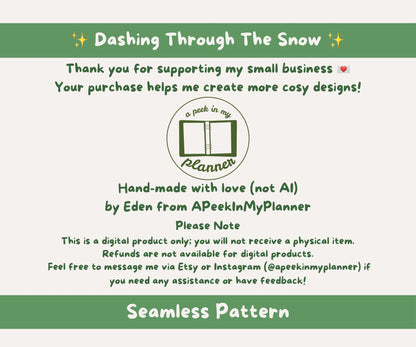Dashing Through the Snow Seamless Pattern | Reindeer & Sleighs