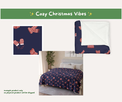 Warm & Woollen Christmas Seamless Pattern | Cozy Knitted Sweaters, Hats and Scarves