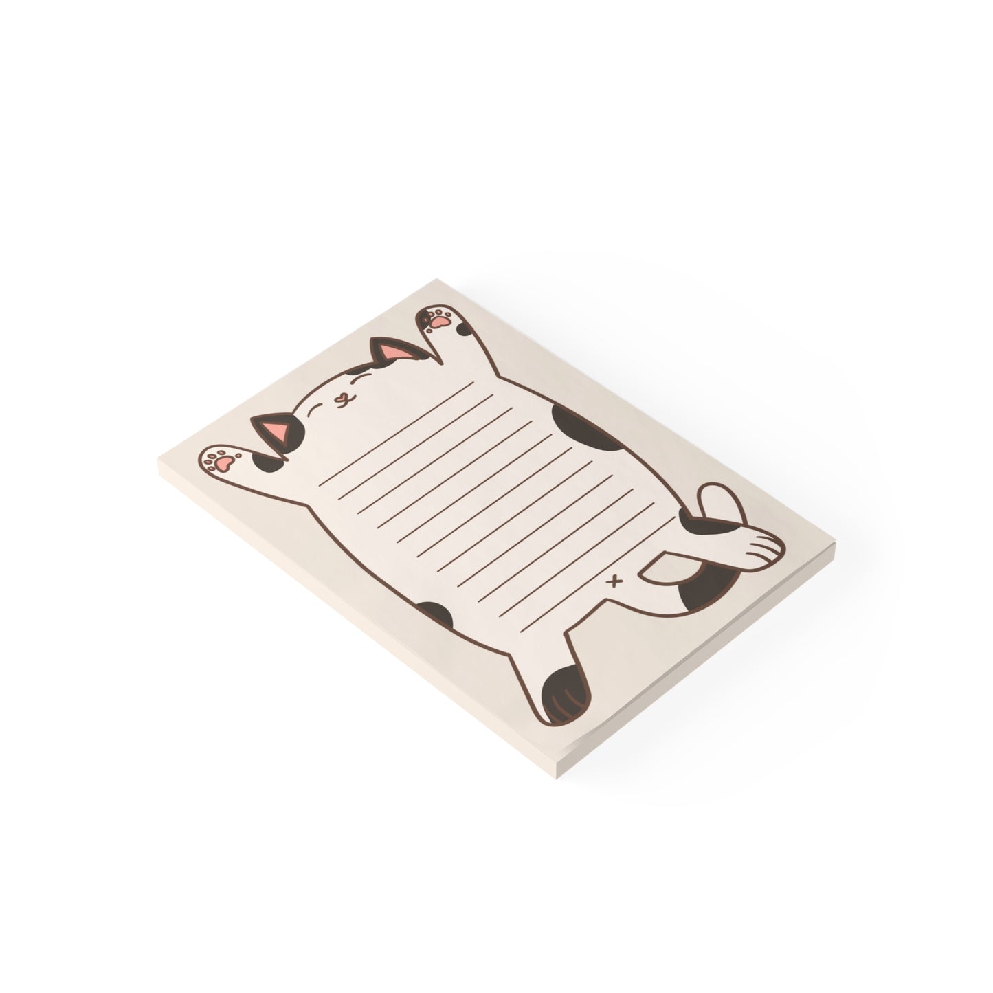 Black & White Cat Belly Large Post-it® Notepad