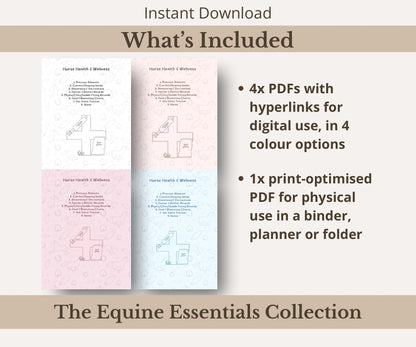 Horse Health Tracker Bundle | Equine Wellness Charts