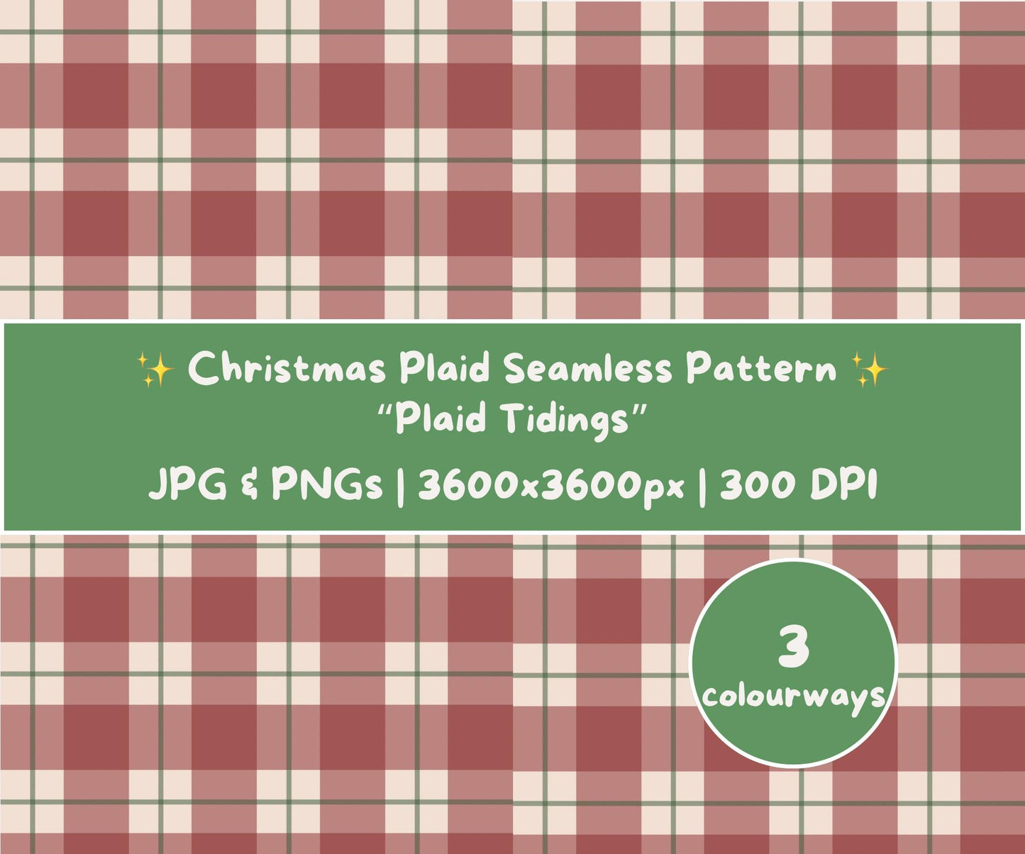 Plaid Tidings Seamless Pattern | Classic Christmas Plaid