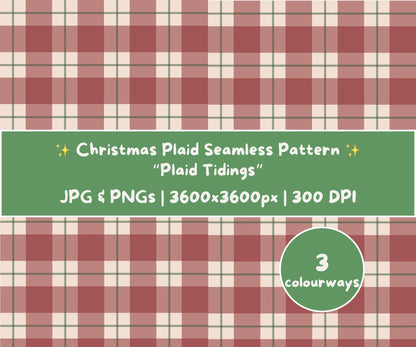Plaid Tidings Seamless Pattern | Classic Christmas Plaid