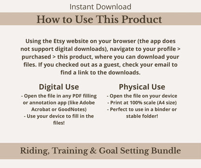 Horse Training Planner Bundle | Goal Setting & Ride Trackers
