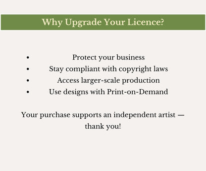 Commercial Licence | Upgrade Your Licence for Commercial & Print on Demand Use
