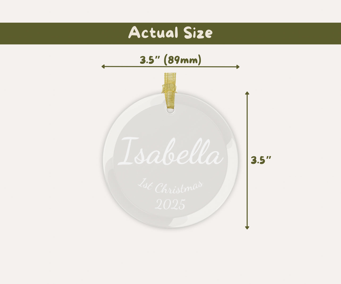 Customisable Baby Name Glass Ornaments