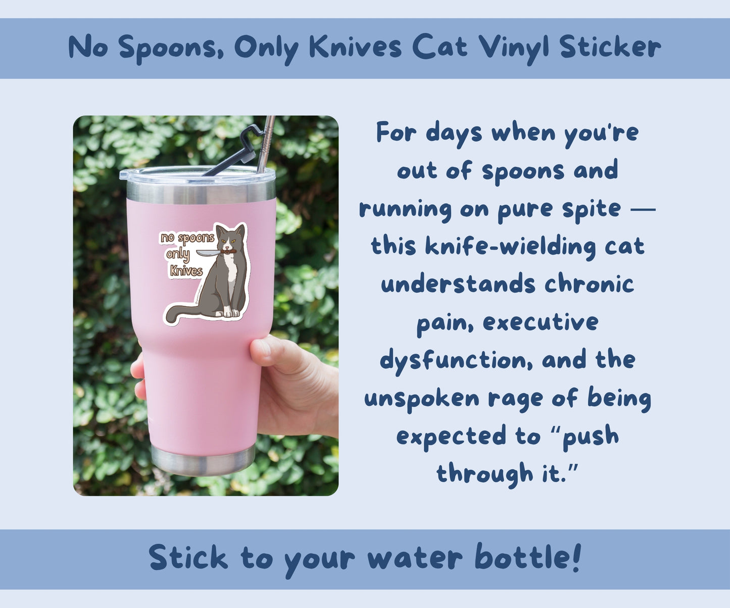 No Spoons, Only Knives Vinyl Kiss-Cut Sticker