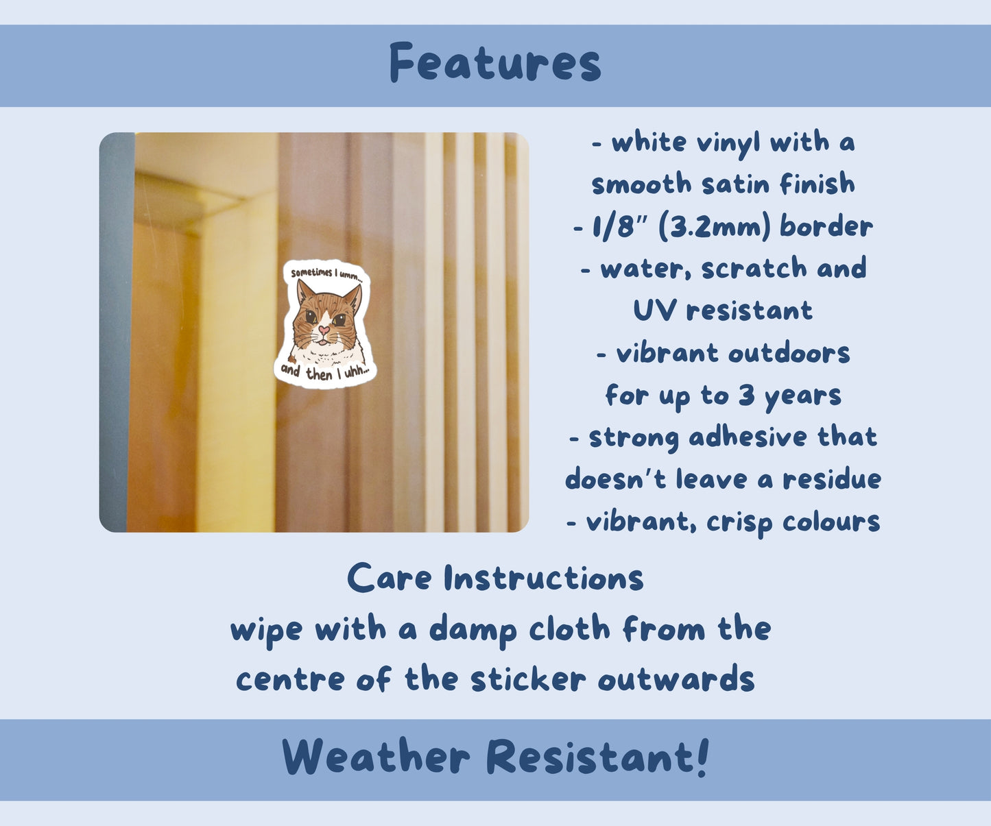 Brain Buffering Cat Vinyl Kiss-Cut Sticker