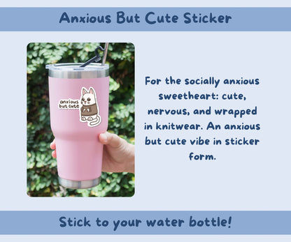 Anxious But Cute Cat Sticker