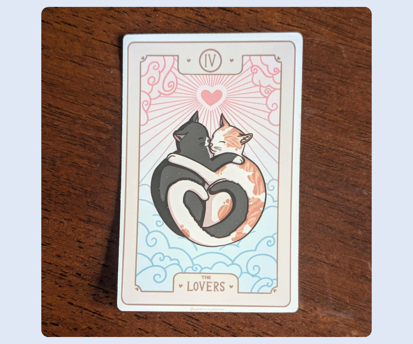 The Lovers Cat Tarot Card Sticker