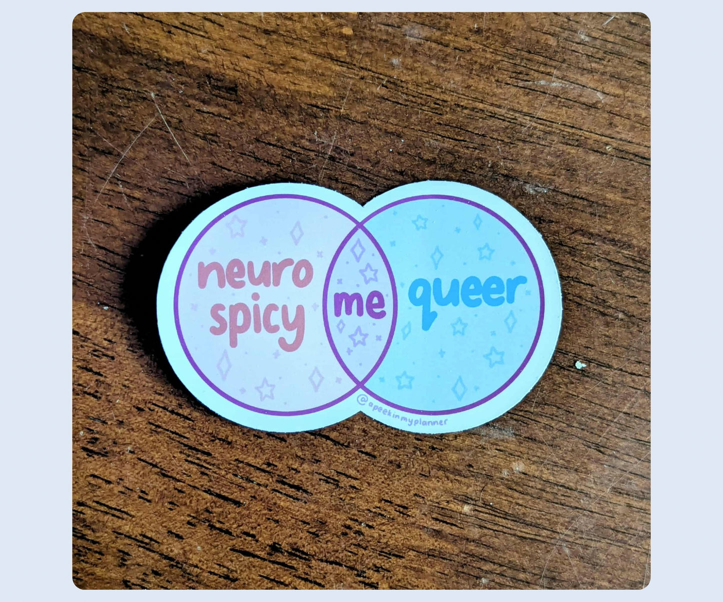 Neurospicy Queer Venn Diagram Sticker