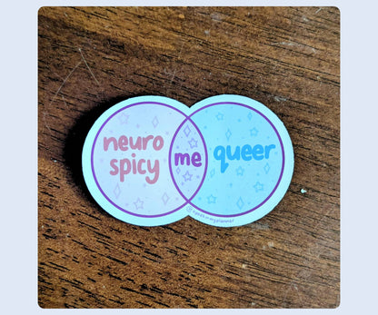Neurospicy Queer Venn Diagram Sticker