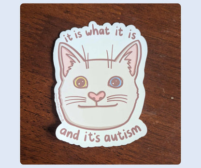 It Is What It Is, And Its Autism Cat Sticker