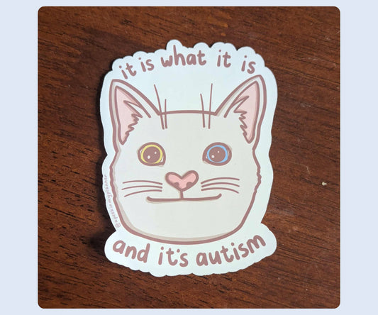 It Is What It Is, And Its Autism Cat Sticker