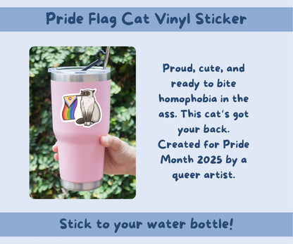 Pride Flag Cat Vinyl Kiss-Cut Sticker