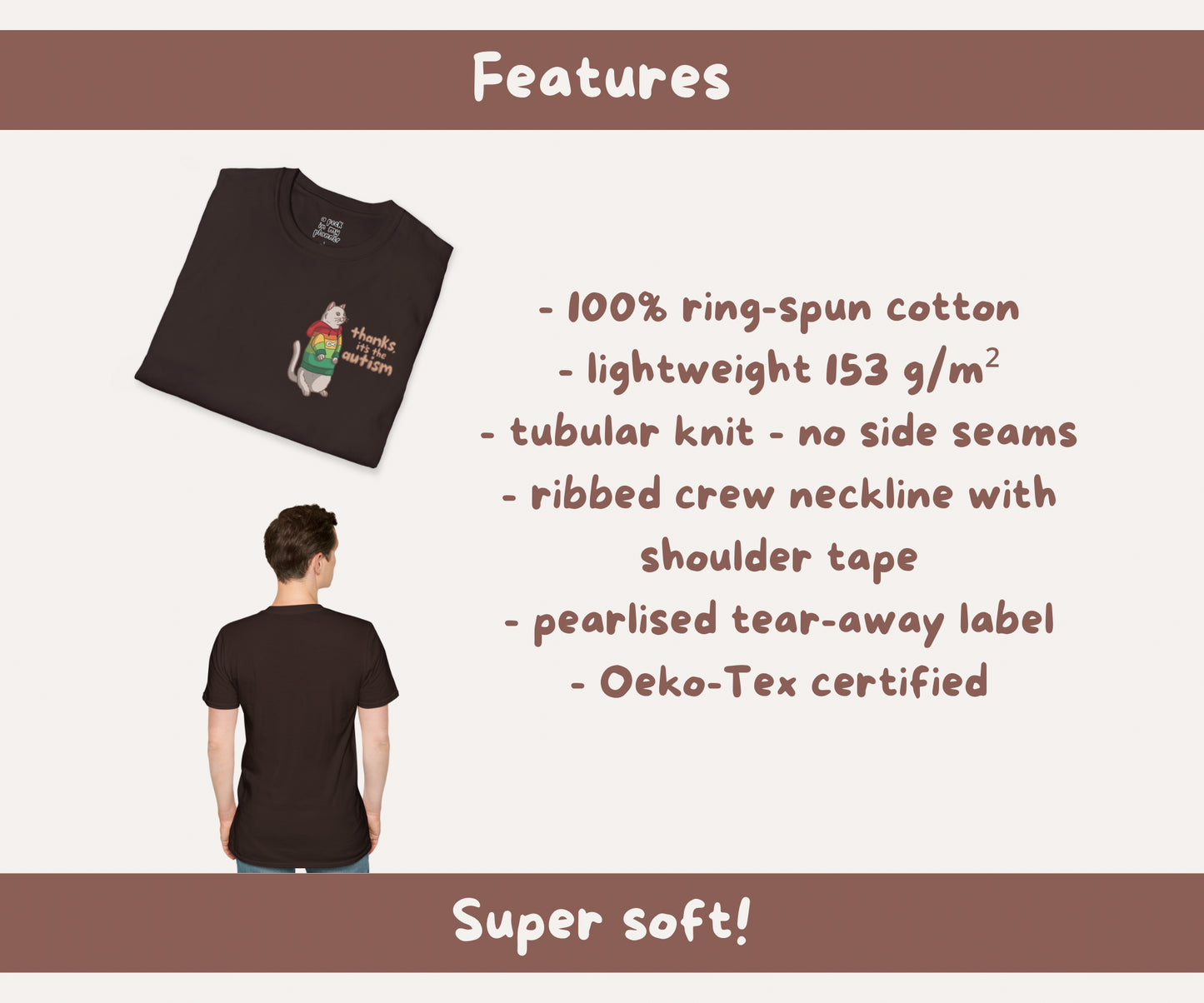 Thanks, Its the Autism Cat T-Shirt | Autism Awareness & Autistic Pride Unisex Soft Style Tee