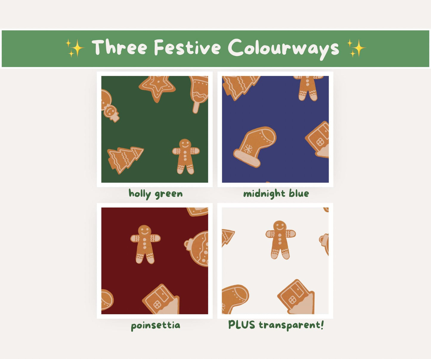 Sweet Gingerbread Seamless Pattern | Cute Gingerbread Cookies