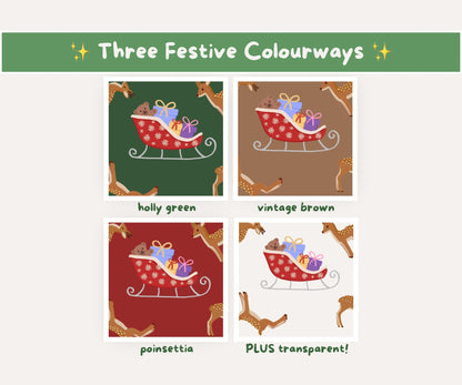 Dashing Through the Snow Seamless Pattern | Reindeer & Sleighs