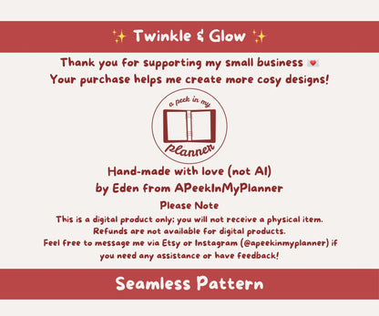 Twinkling Christmas Lights Seamless Pattern | Cozy Fairy Lights
