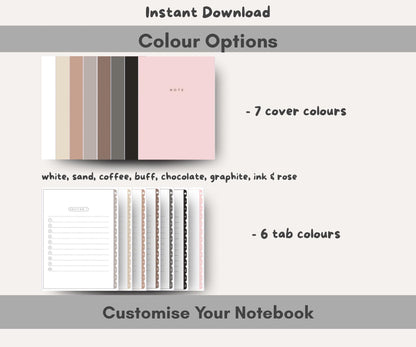 Minimalist Digital Notebook | Hyperlinked PDF