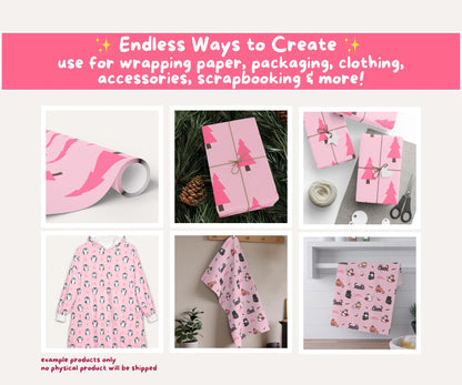 Pink Christmas Seamless Pattern Mega Bundle | 30 Designs, Over 200 Files