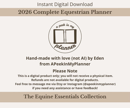 The 2026 Complete Equestrian Planner | Plan, Track & Reflect