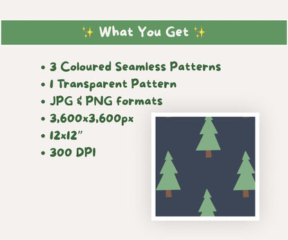 O Christmas Tree Seamless Pattern | Festive Evergreen Trees