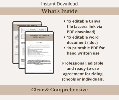 Horse Riding Liability & Risk Waiver Form Template
