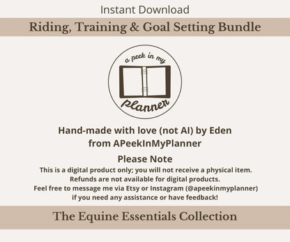 Horse Training Planner Bundle | Goal Setting & Ride Trackers