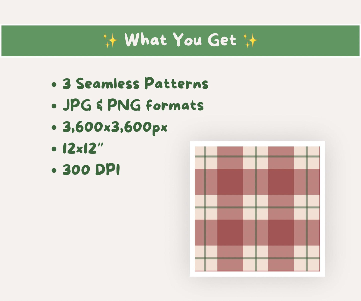 Plaid Tidings Seamless Pattern | Classic Christmas Plaid