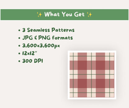 Plaid Tidings Seamless Pattern | Classic Christmas Plaid