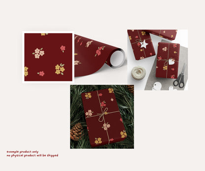 Christmas Florals Seamless Pattern Bundle | 18 Festive Digital Papers