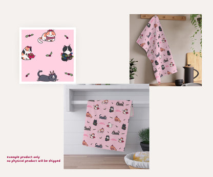 Pink Festive Felines Seamless Pattern Bundle | Pink Christmas Cats