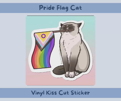 Pride Flag Cat Vinyl Kiss-Cut Sticker